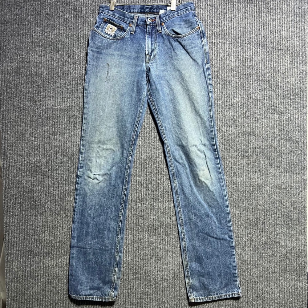 Cinch Jeans Straight Leg Mens 29X38 Blue Medium Wash Western Denim Cotton Rugged